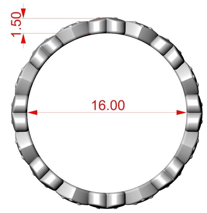 Ring with hearts and diamonds or rubies 109 3D print model_10