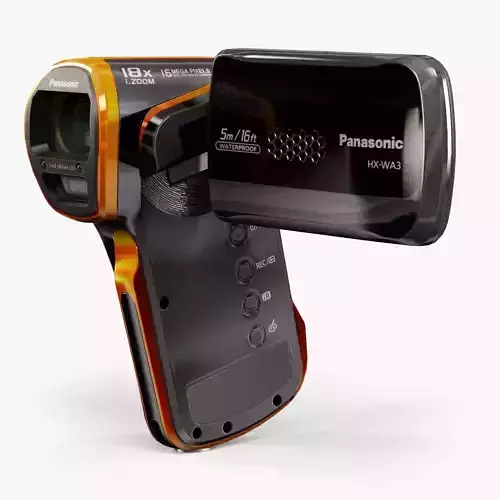 Panasonic HX-WA3 pocket camcorder Low-poly 3D model