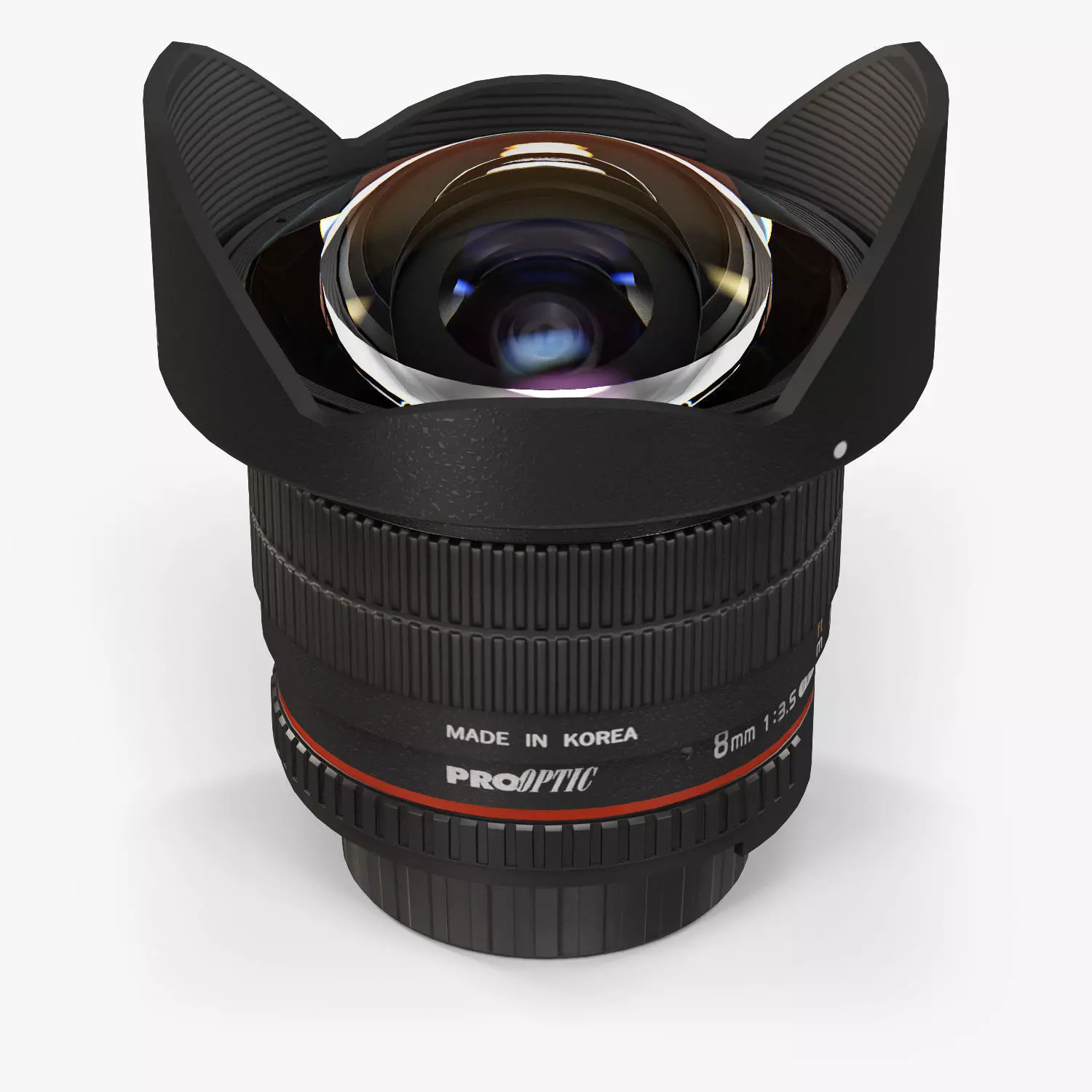 proOPTIC 8mm f 3-5 AS IF UMC Fish-eye CS II AE Nikon F Lens Low-poly 3D model_0