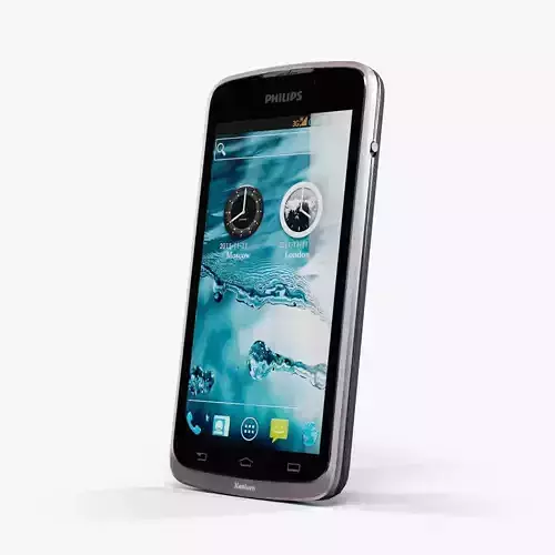 Philips Xenium W832 Grey Low-poly 3D model