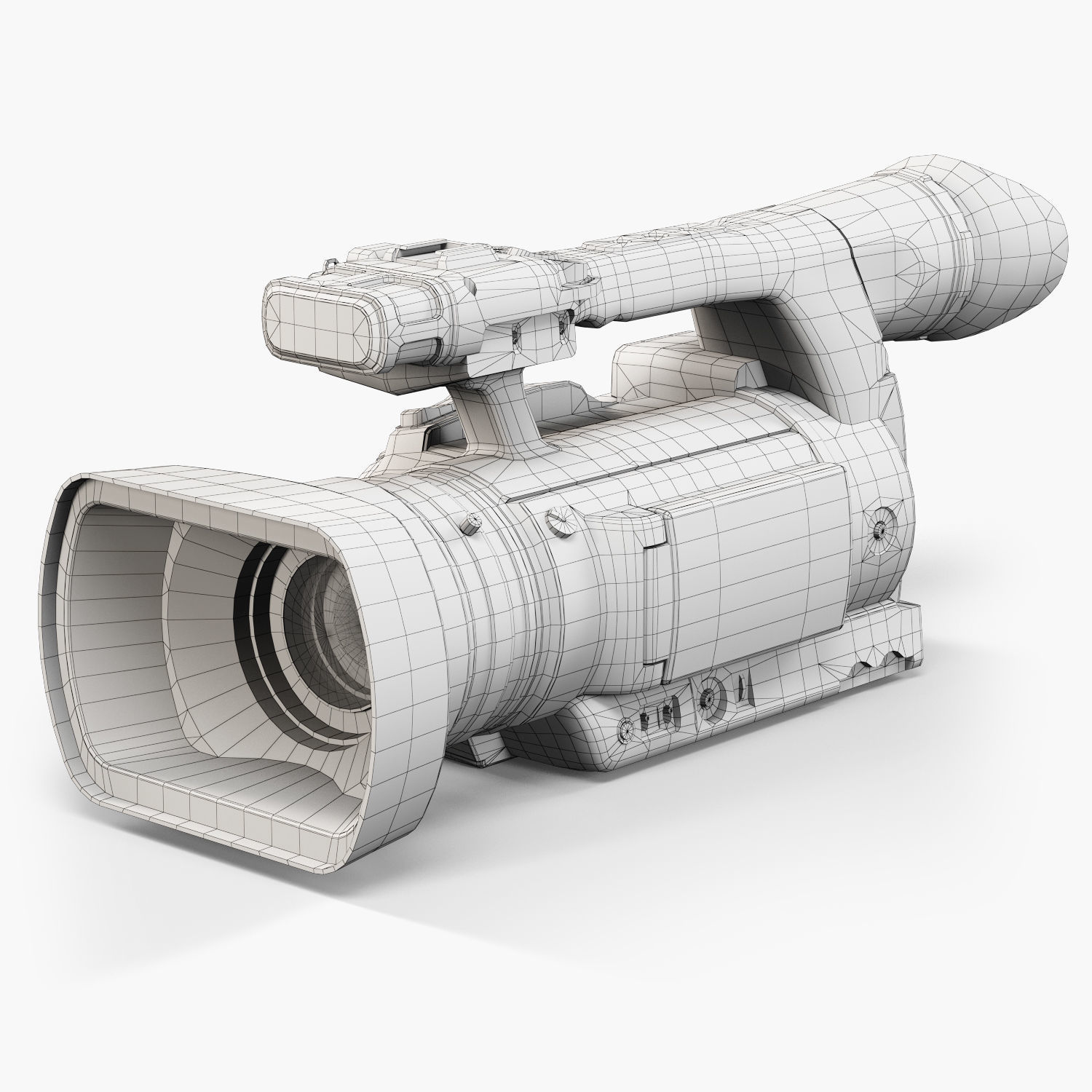 Panasonic AG-AC160A AVCCAM Series professional camcorder Low-poly 3D model_16