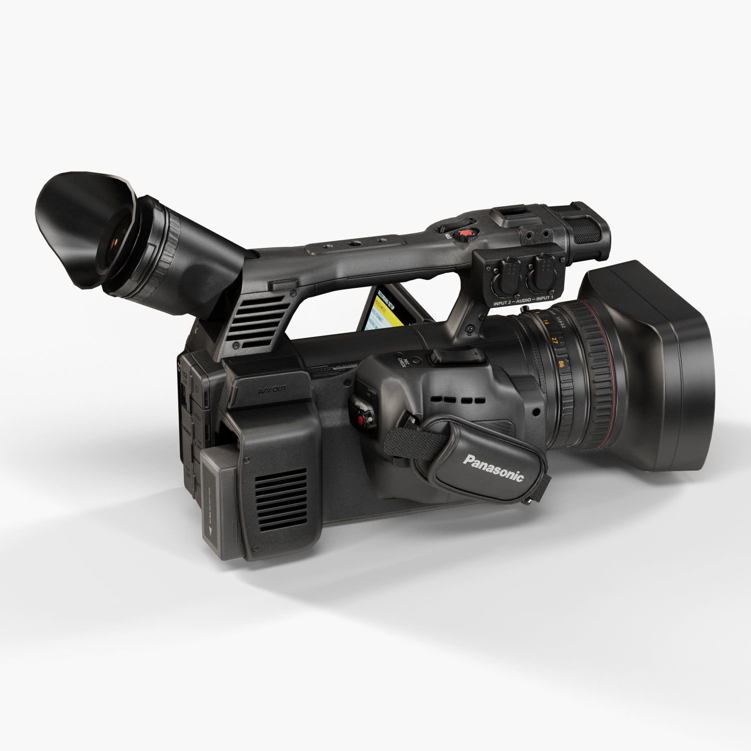Panasonic AG-AC160A AVCCAM Series professional camcorder Low-poly 3D model_12