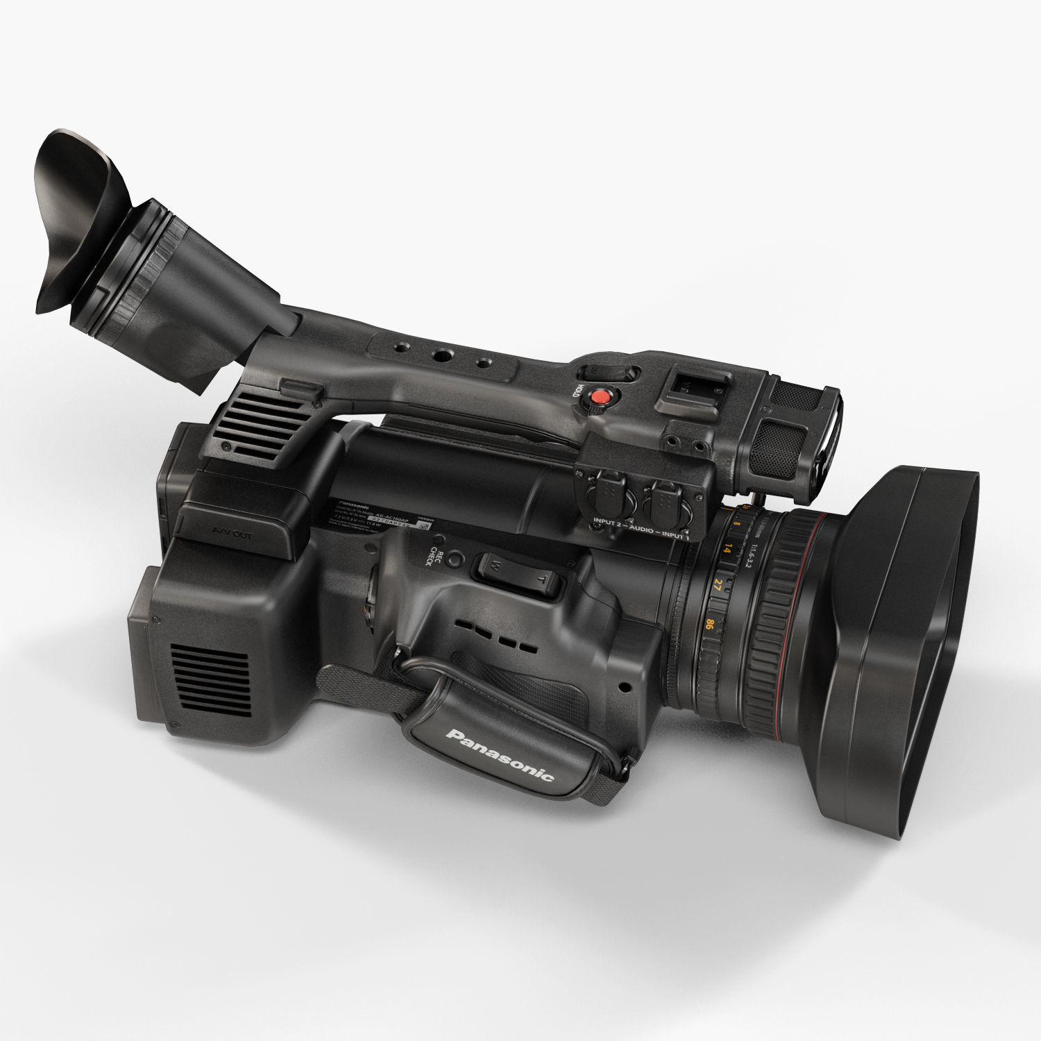 Panasonic AG-AC160A AVCCAM Series professional camcorder Low-poly 3D model_13