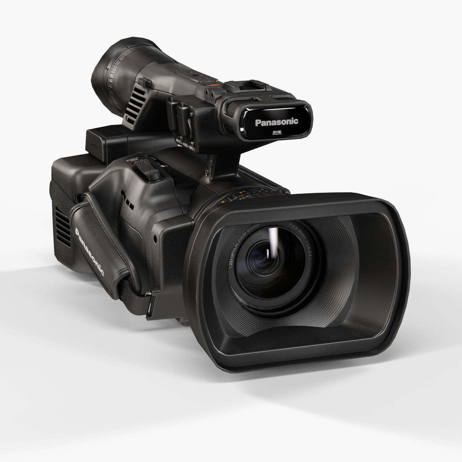 Panasonic AG-AC160A AVCCAM Series professional camcorder Low-poly 3D model_4