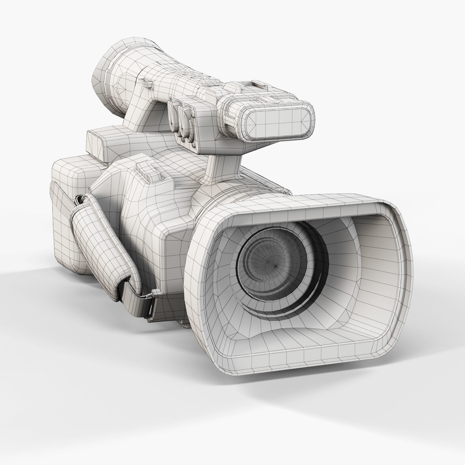 Panasonic AG-AC160A AVCCAM Series professional camcorder Low-poly 3D model_17