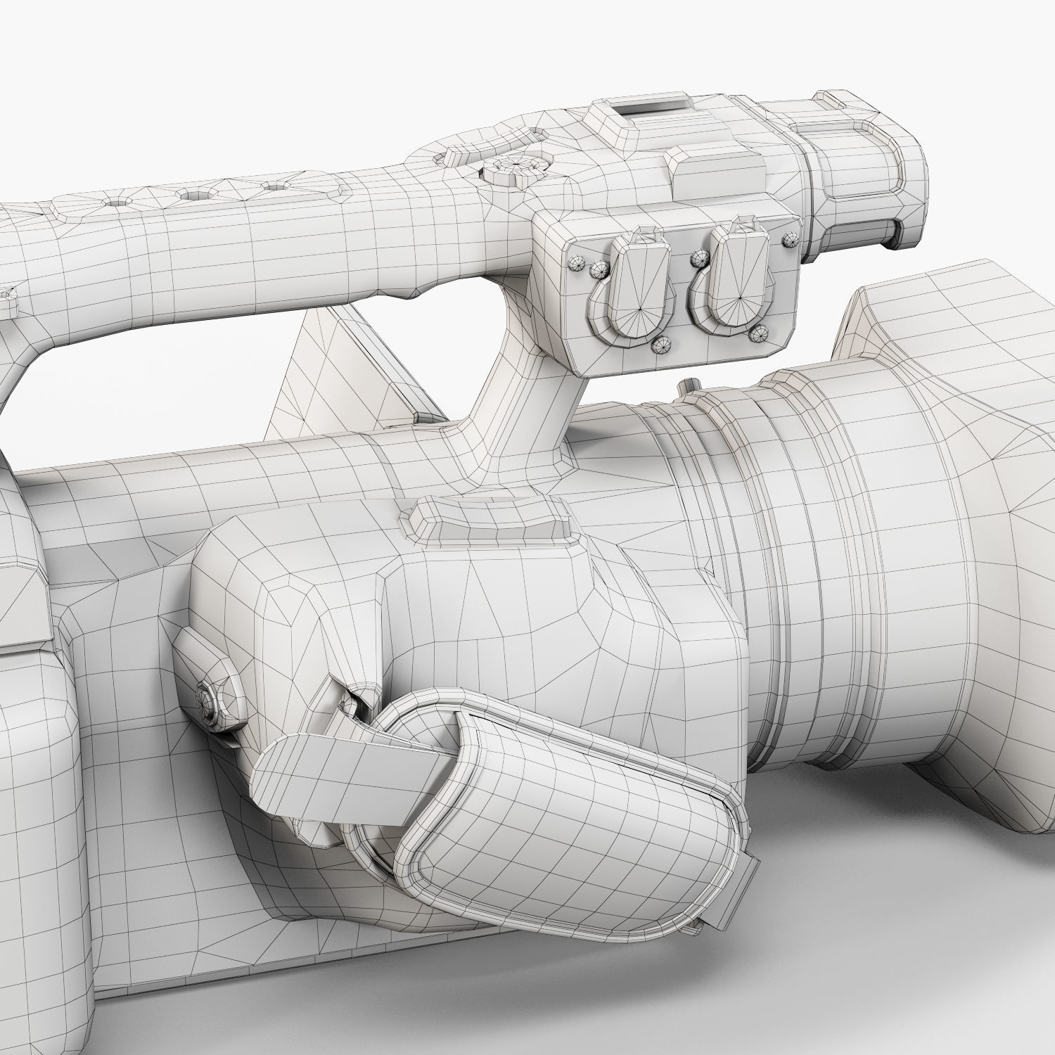 Panasonic AG-AC160A AVCCAM Series professional camcorder Low-poly 3D model_19
