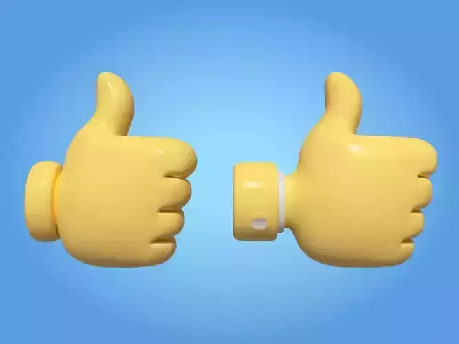 Cartoon Hand Like Icon Low-poly 3D model
