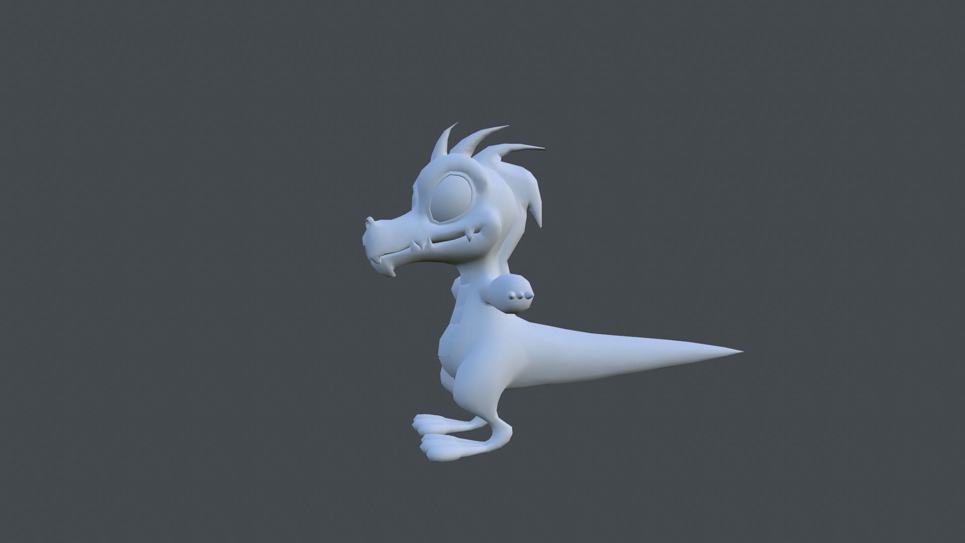 Dinosaur cartoon Low-poly 3D model_1