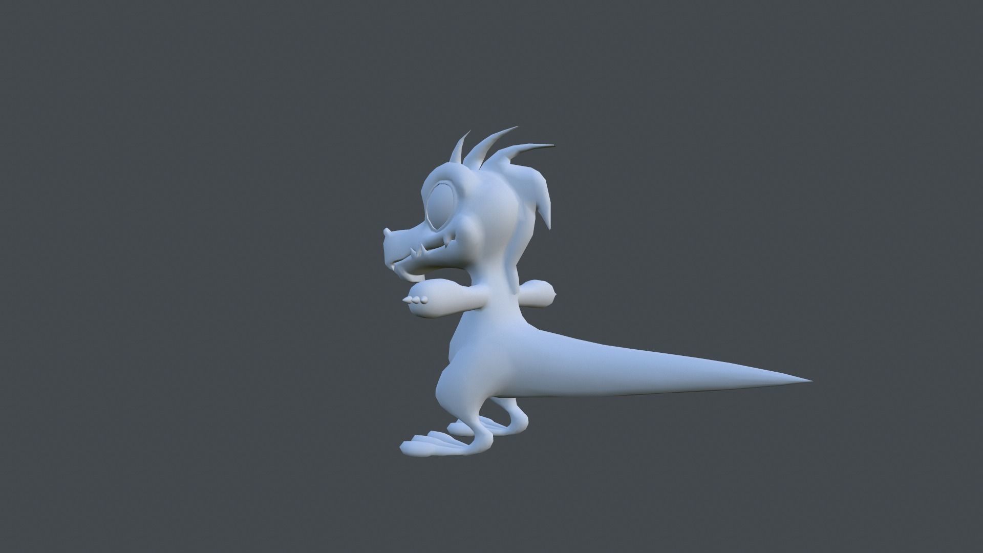 Dinosaur cartoon Low-poly 3D model_4