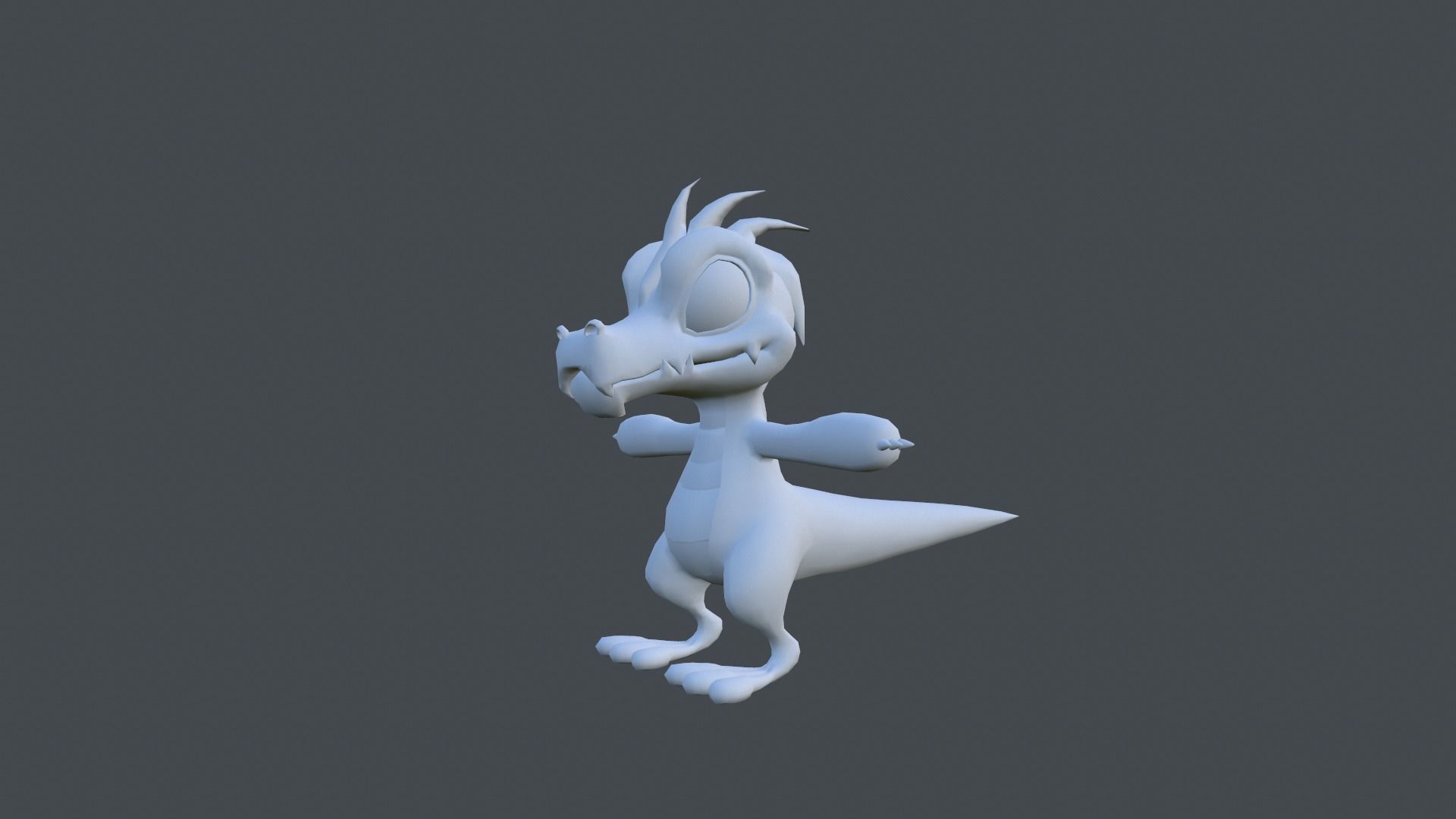 Dinosaur cartoon Low-poly 3D model_2