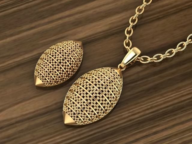 Plain Golden Locket set without stones 3D print model