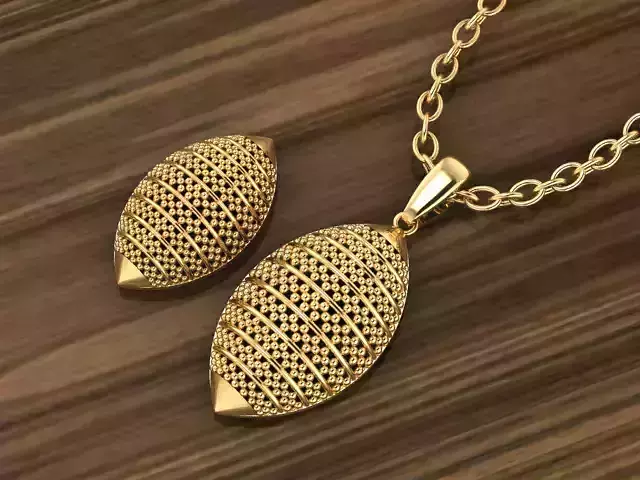 Plain Golden Locket set without stones 3D print model