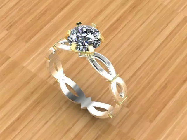 Beautiful Single Stone Ring Free 3D print model