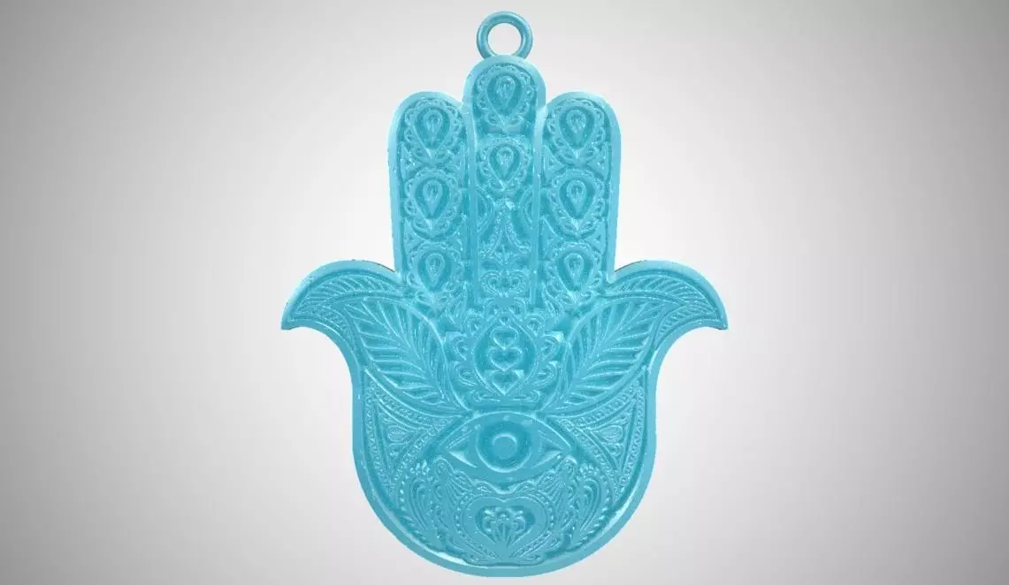 Hamsa Hand Necklace  3D print model_0