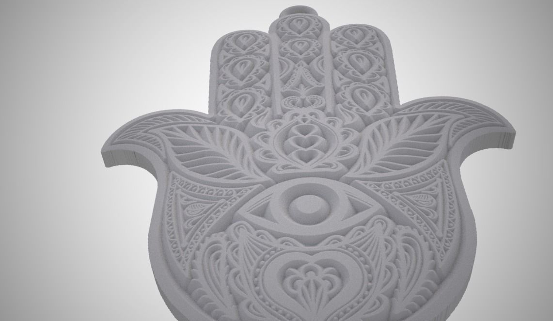 Hamsa Hand Necklace  3D print model_7