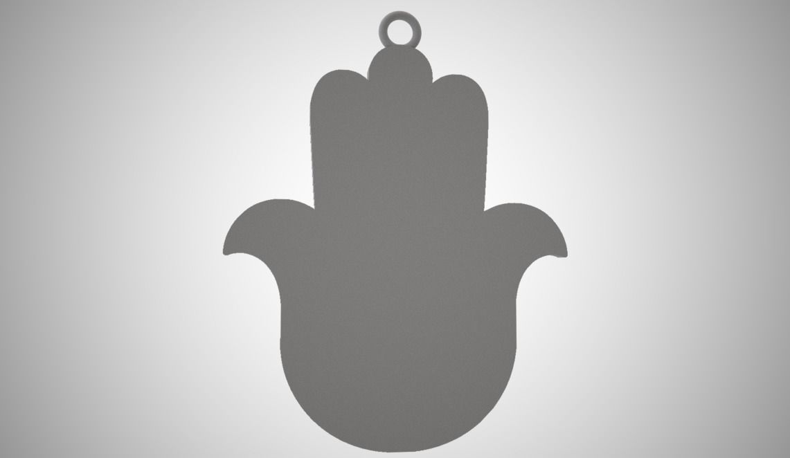 Hamsa Hand Necklace  3D print model_8