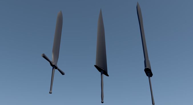 Three Swords -Low Poly- Low-poly 3D model
