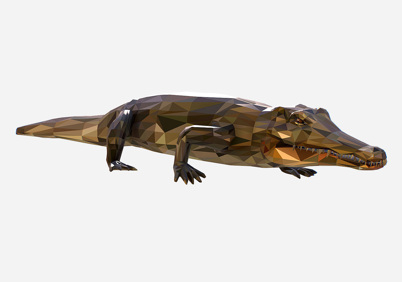 Animated Animal Low Poly Art Crocodile Reptile Low-poly 3D model_18