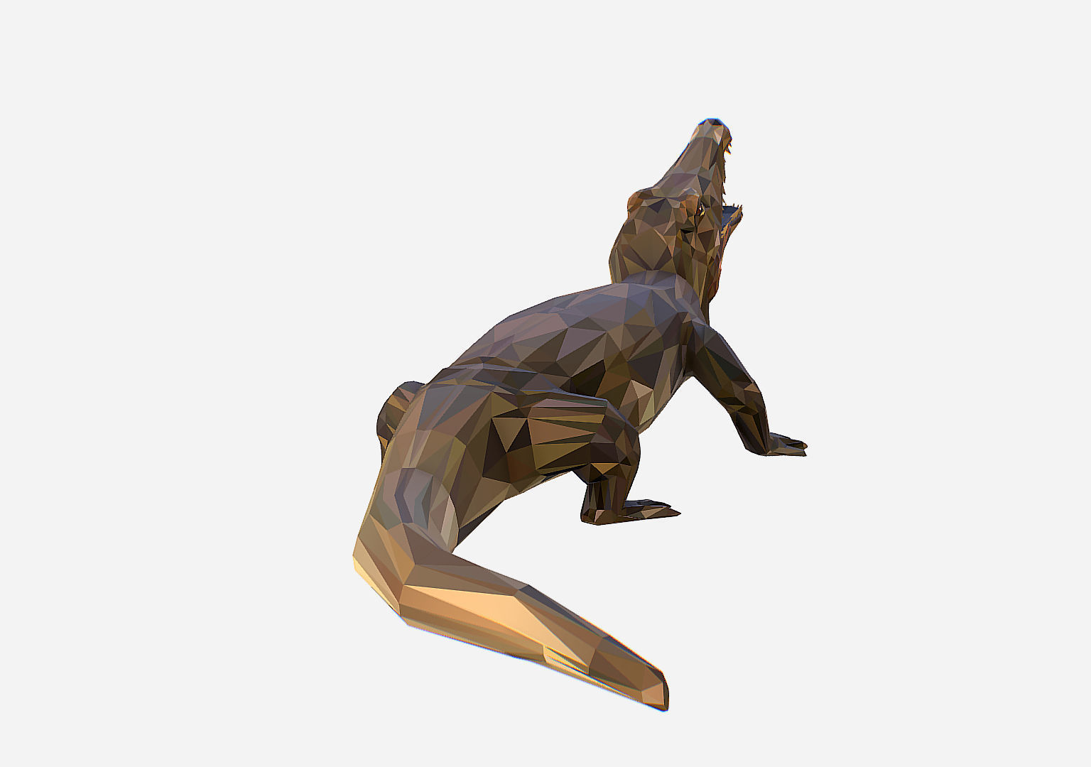 Animated Animal Low Poly Art Crocodile Reptile Low-poly 3D model_13