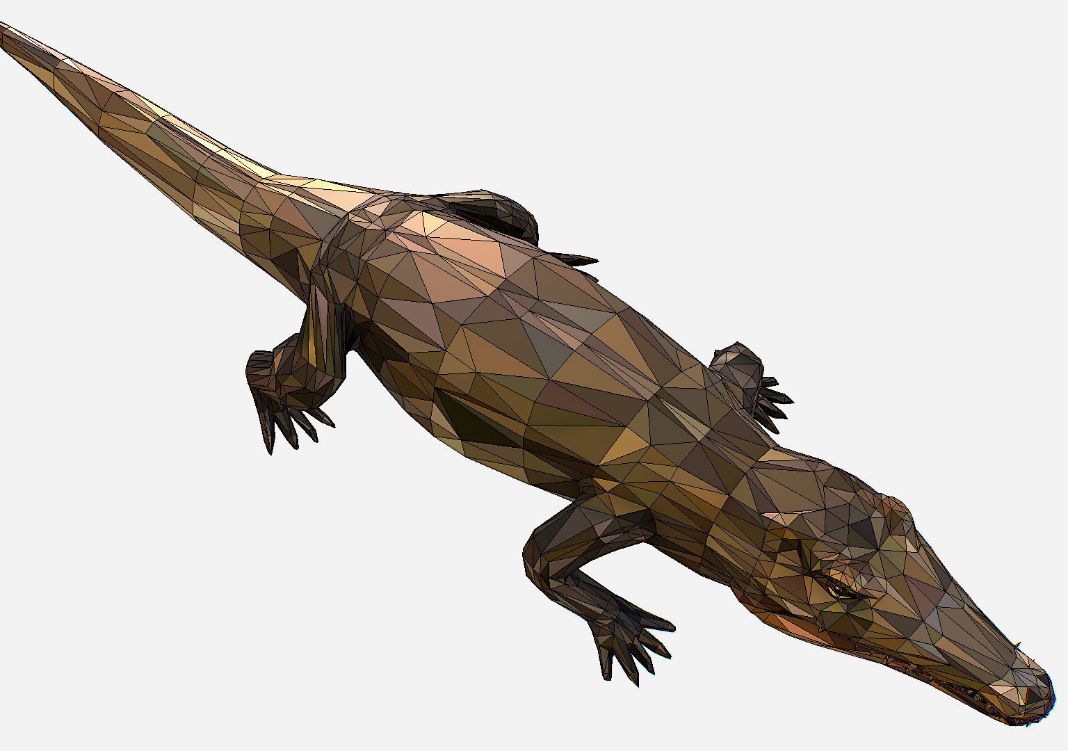 Animated Animal Low Poly Art Crocodile Reptile Low-poly 3D model_28