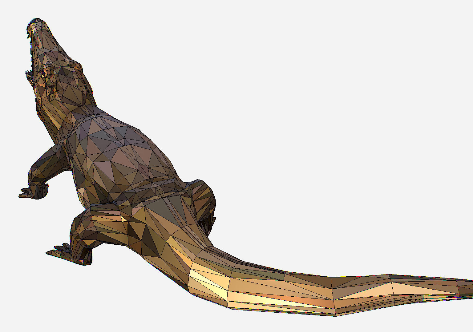 Animated Animal Low Poly Art Crocodile Reptile Low-poly 3D model_35