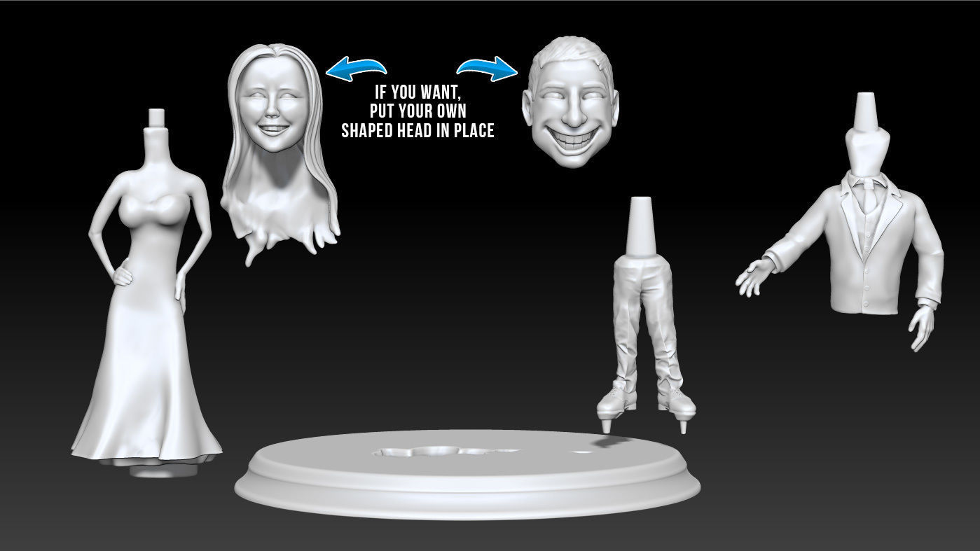 Wedding couple Cake 3D print 3D print model_1