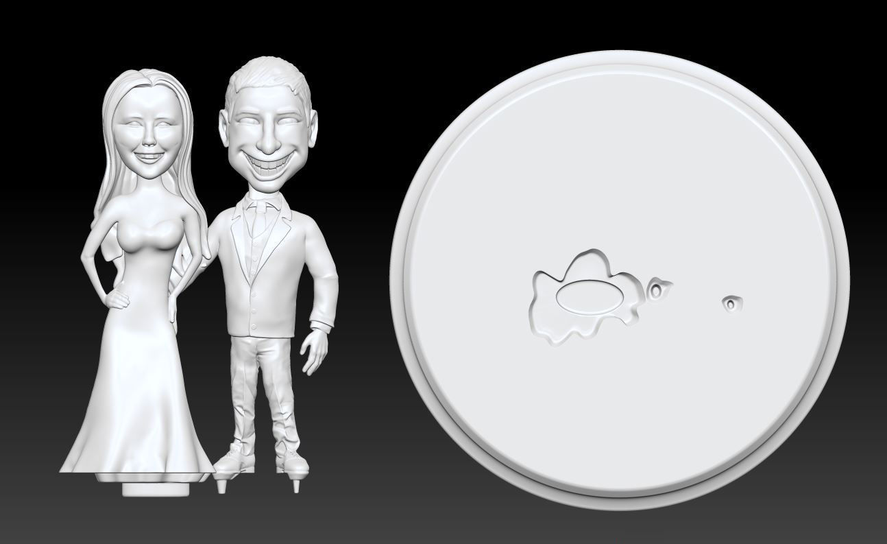 Wedding couple Cake 3D print 3D print model_2