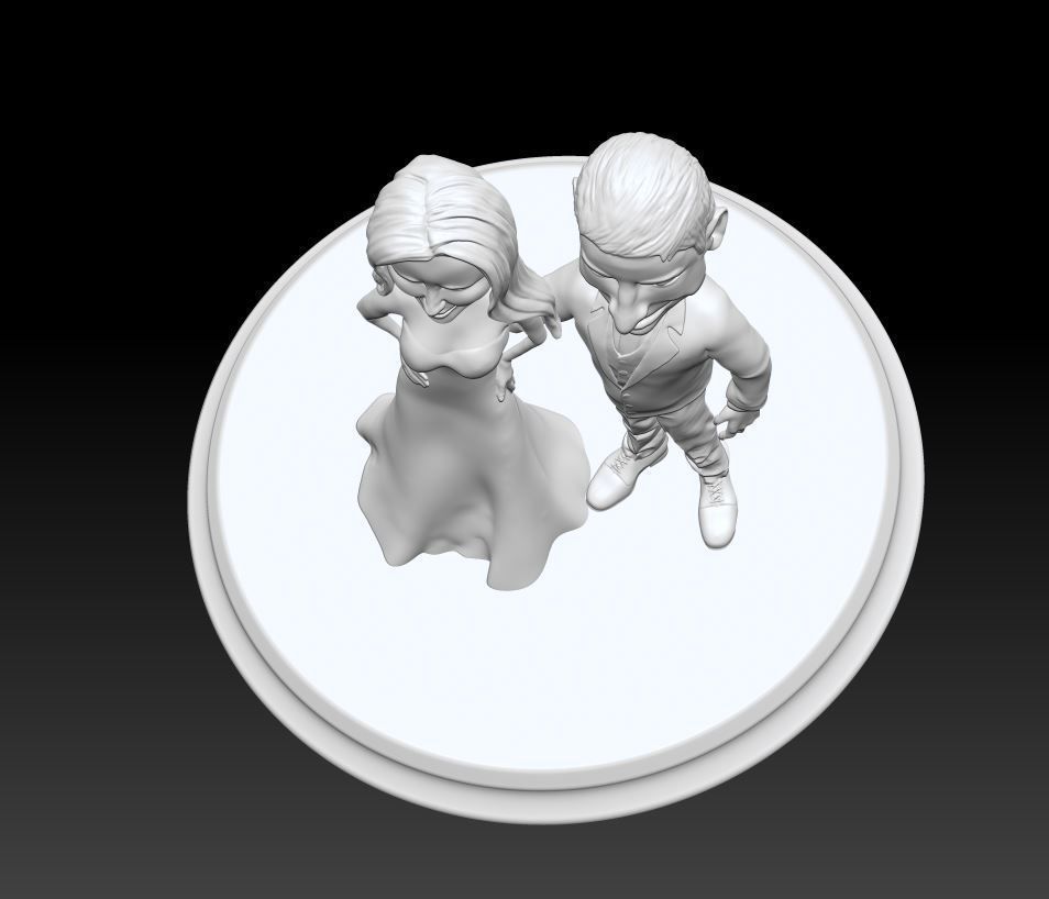 Wedding couple Cake 3D print 3D print model_6