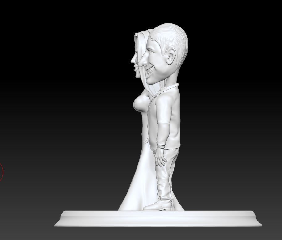 Wedding couple Cake 3D print 3D print model_5