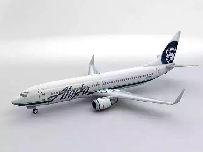 Boeing 737-800 NG Airliner - Alaska Airlines 3D model