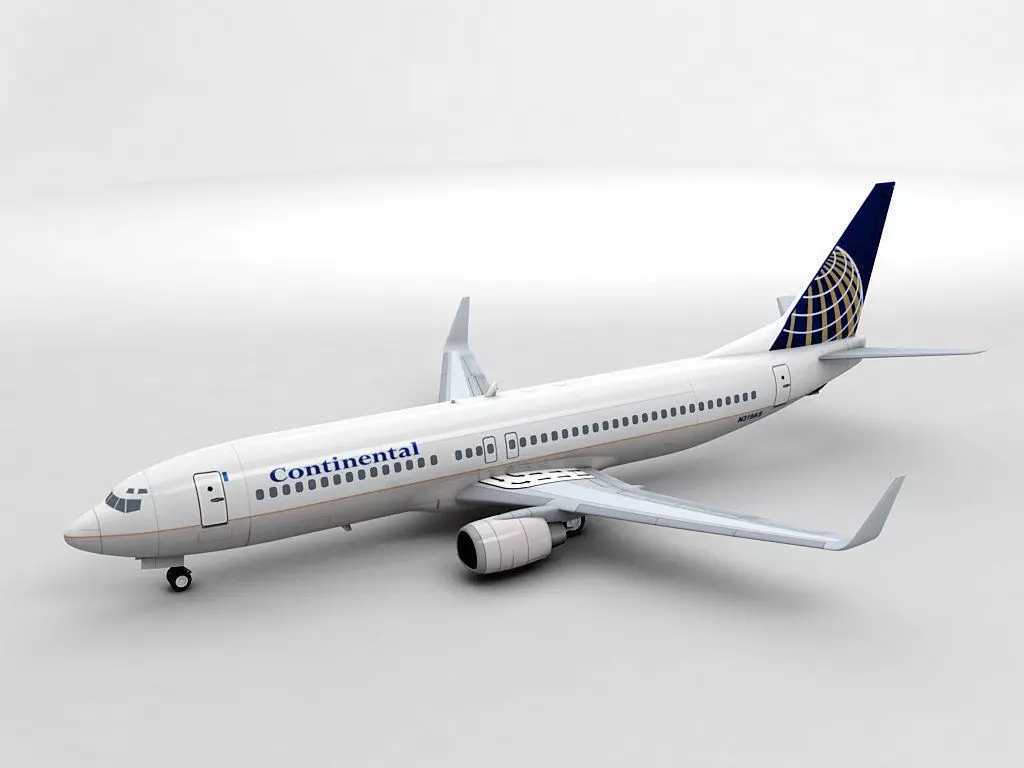 Boeing 737-800 NG Airliner - Continental Airlines 3D model