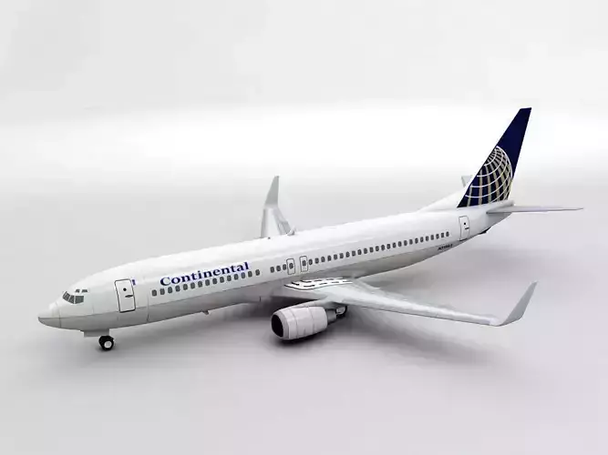 Boeing 737-800 NG Airliner - Continental  Airlines 3D model