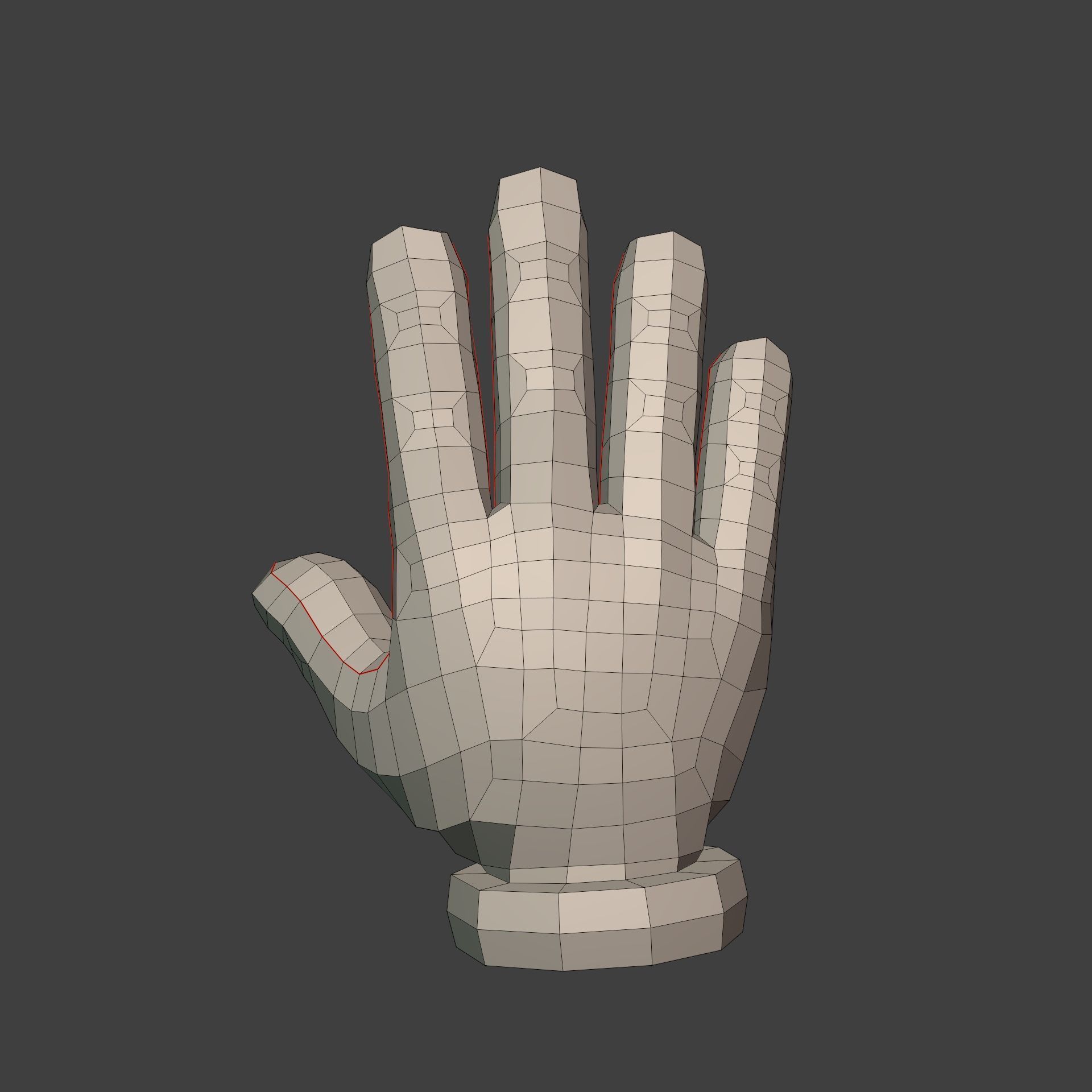 Cartoon Hand -- Rigged Low-poly 3D model_4