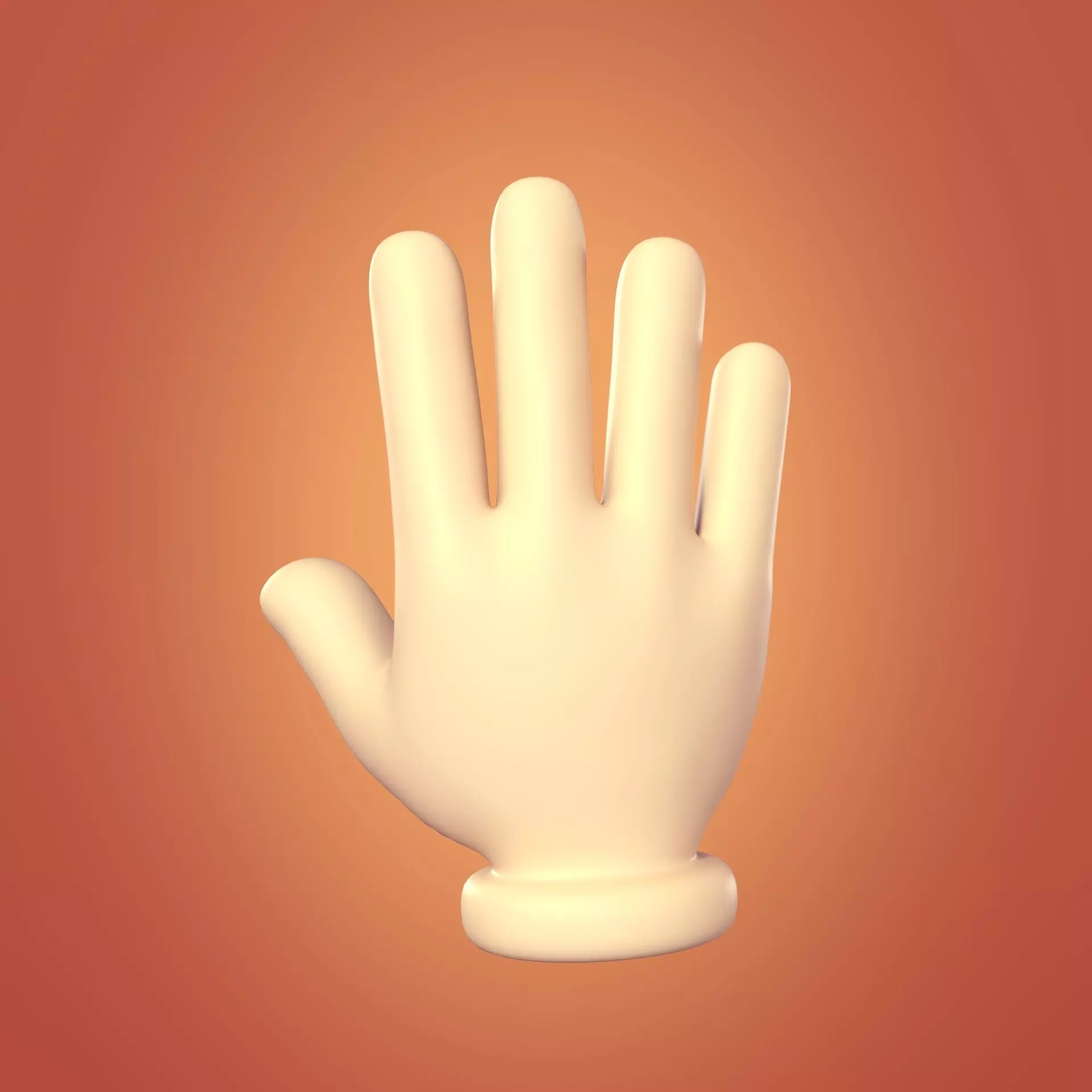 Cartoon Hand -- Rigged Low-poly 3D model_0
