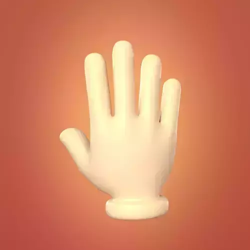 Cartoon Hand -- Rigged Low-poly 3D model