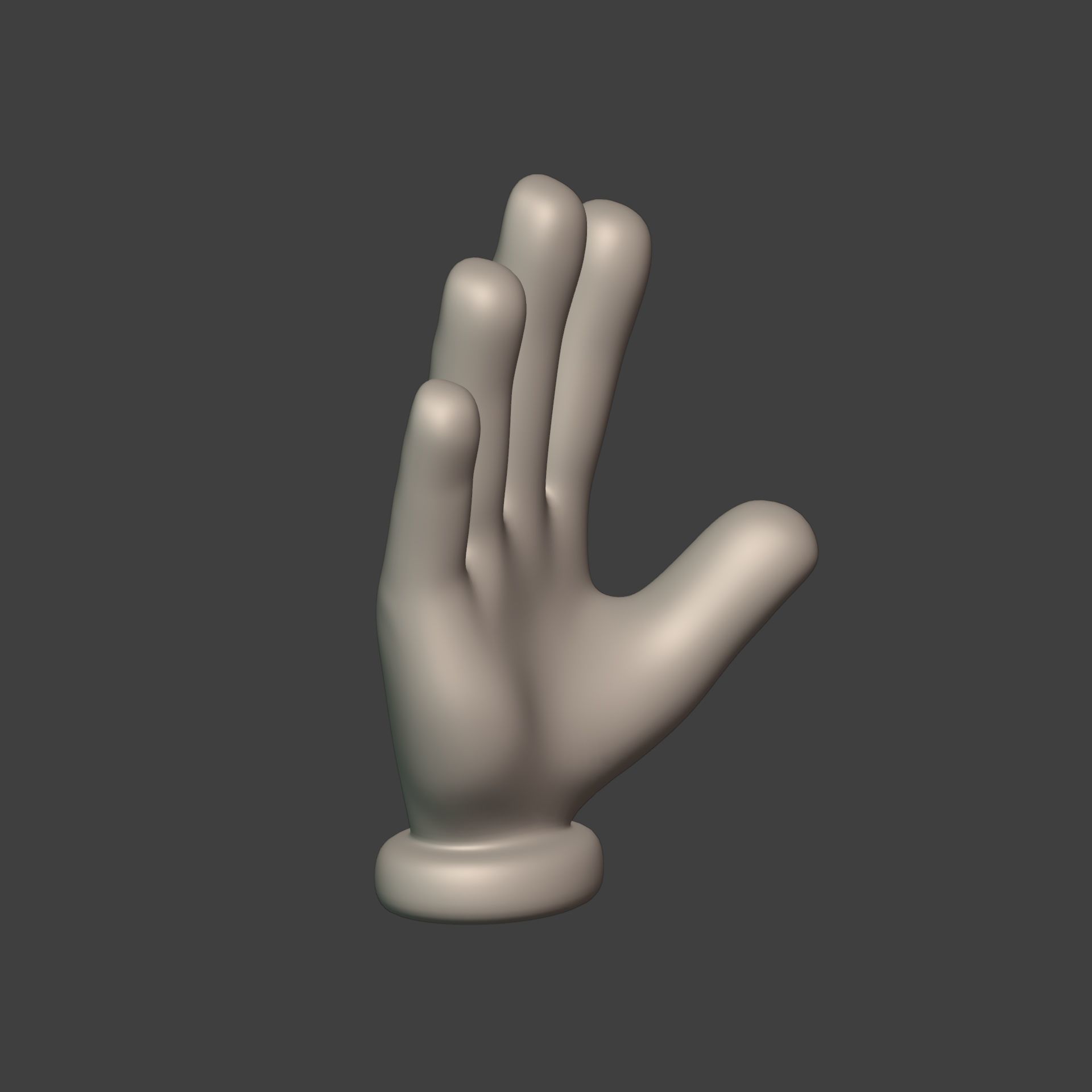 Cartoon Hand -- Rigged Low-poly 3D model_12