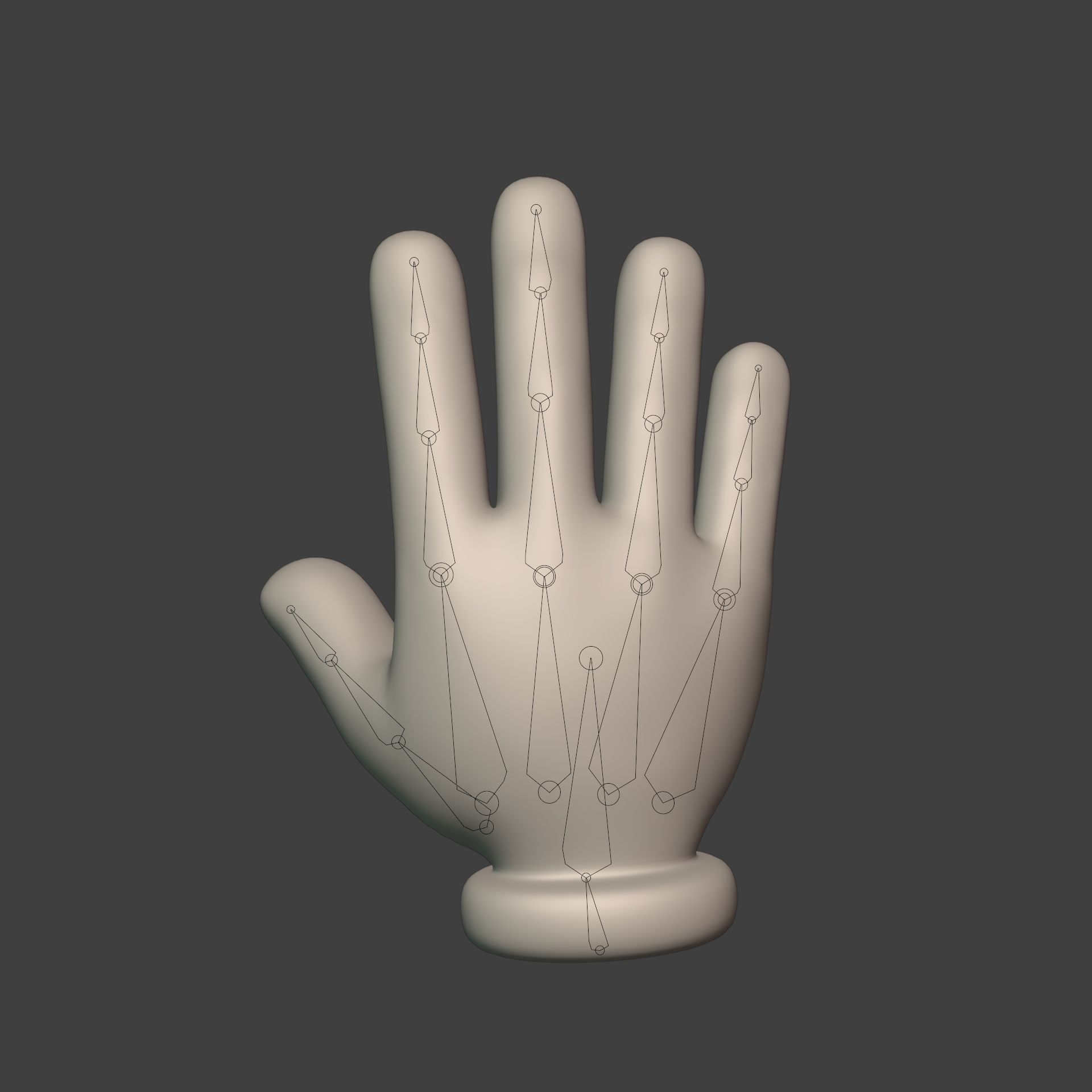 Cartoon Hand -- Rigged Low-poly 3D model_1
