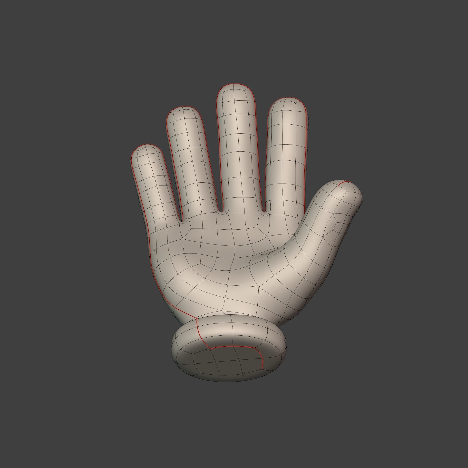 Cartoon Hand -- Rigged Low-poly 3D model_15