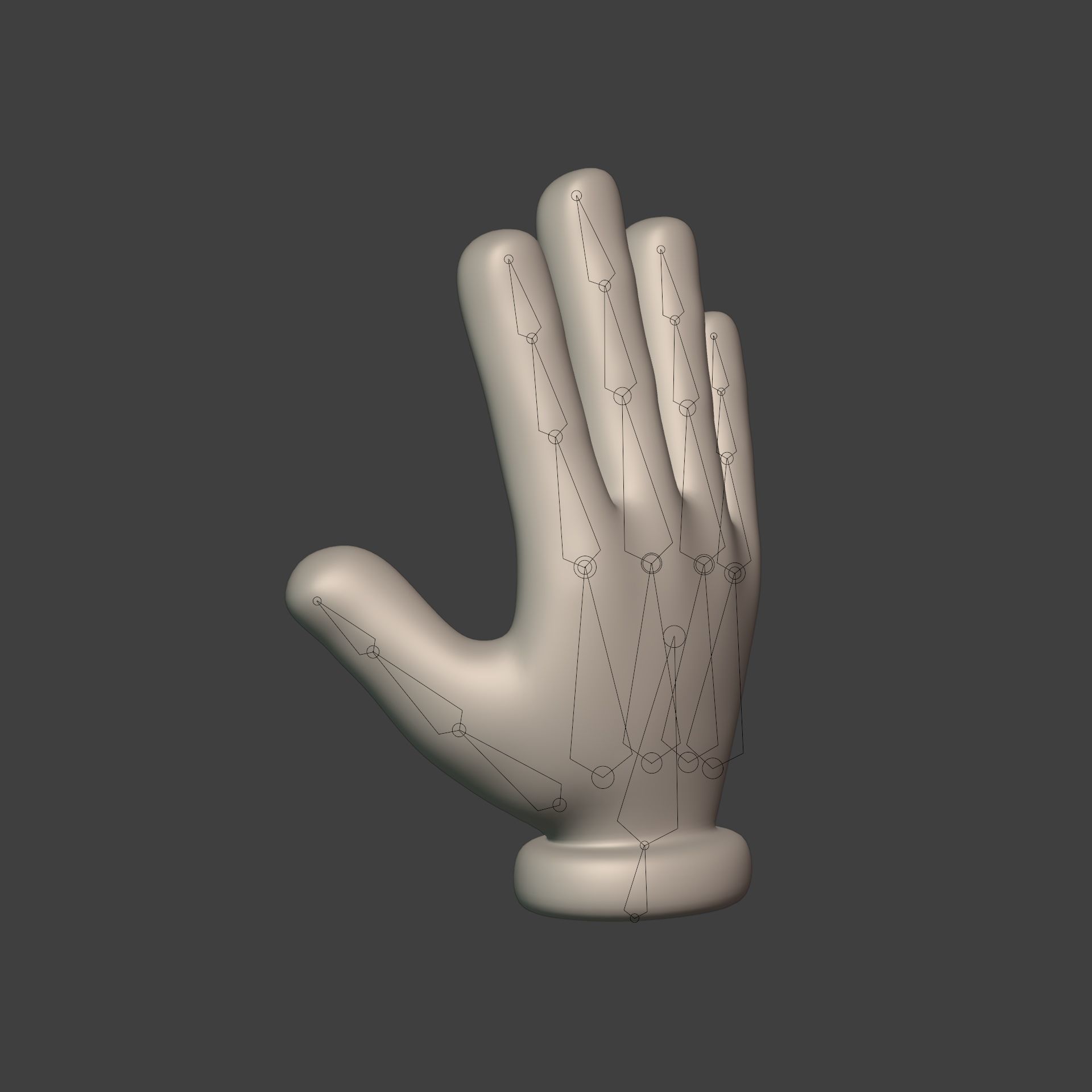 Cartoon Hand -- Rigged Low-poly 3D model_7