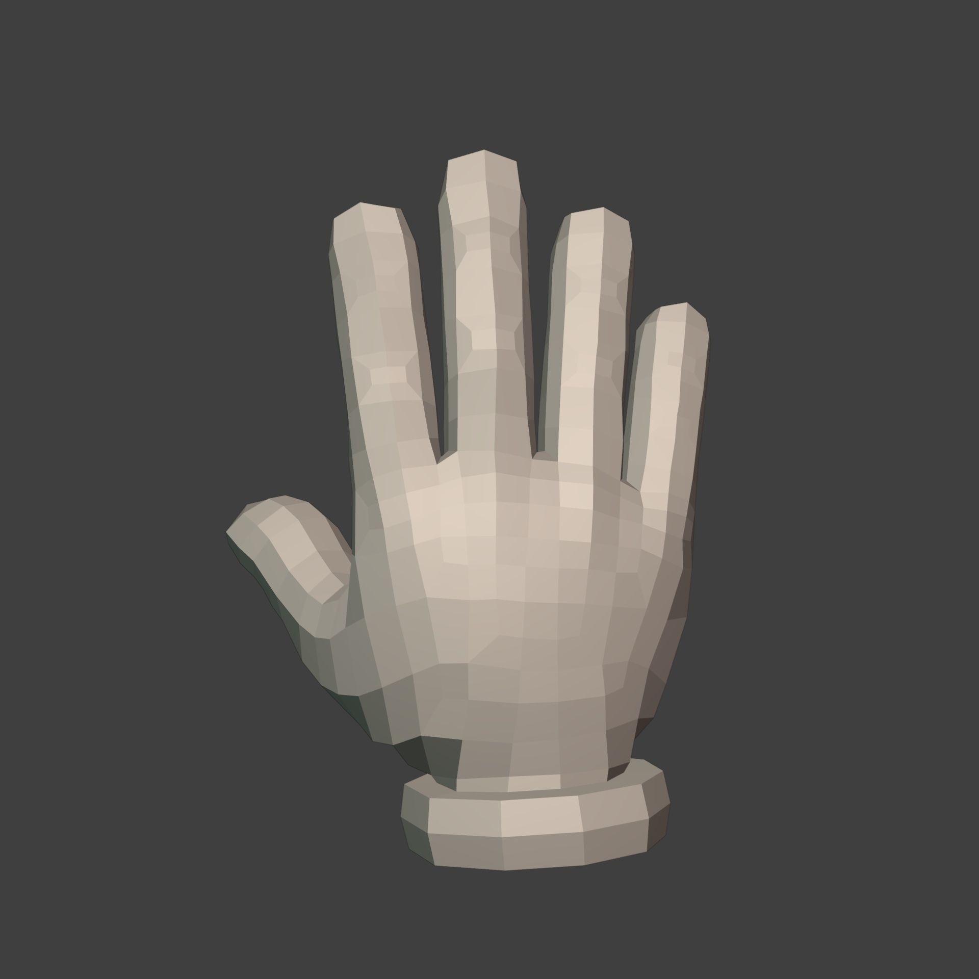 Cartoon Hand -- Rigged Low-poly 3D model_3