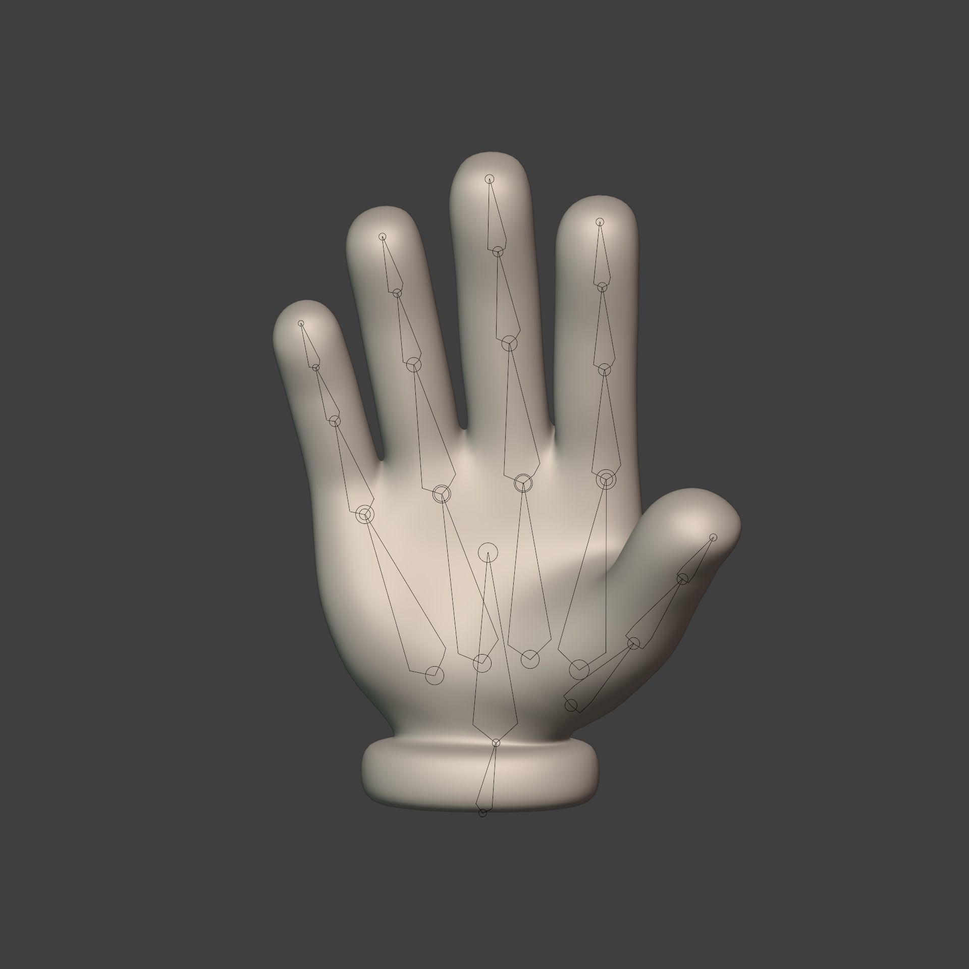Cartoon Hand -- Rigged Low-poly 3D model_10
