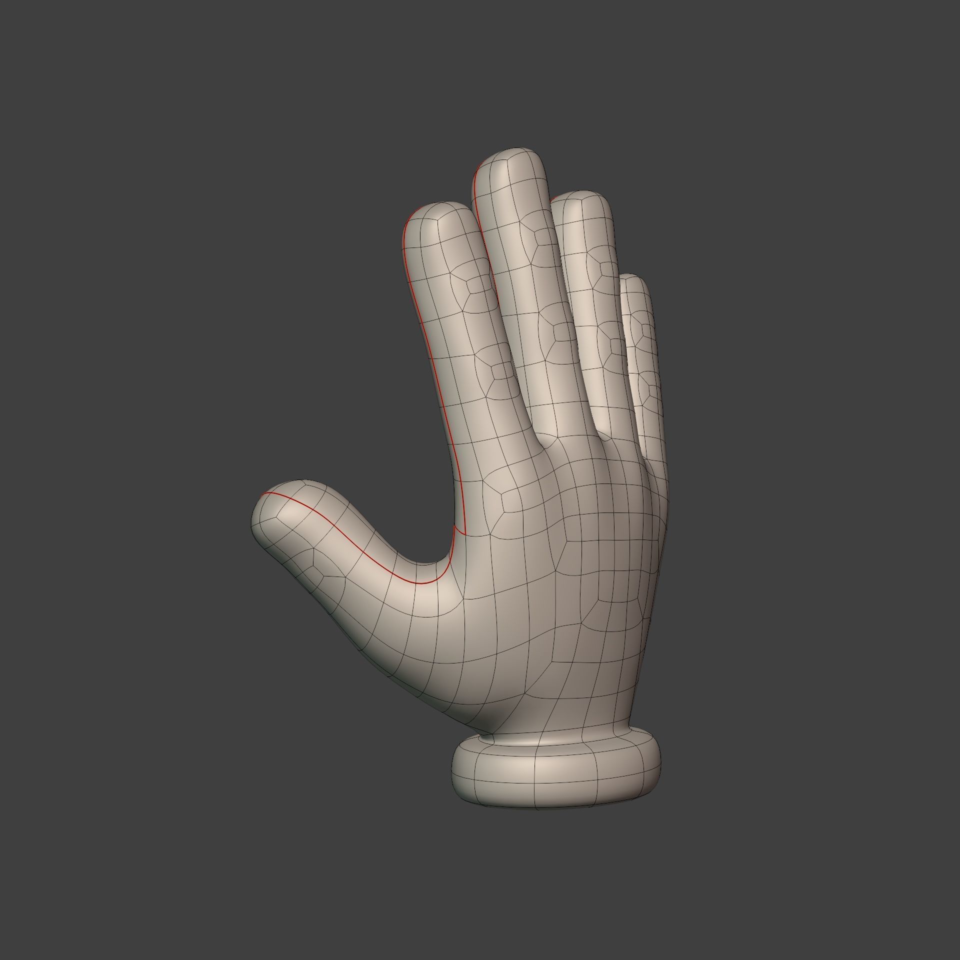 Cartoon Hand -- Rigged Low-poly 3D model_8