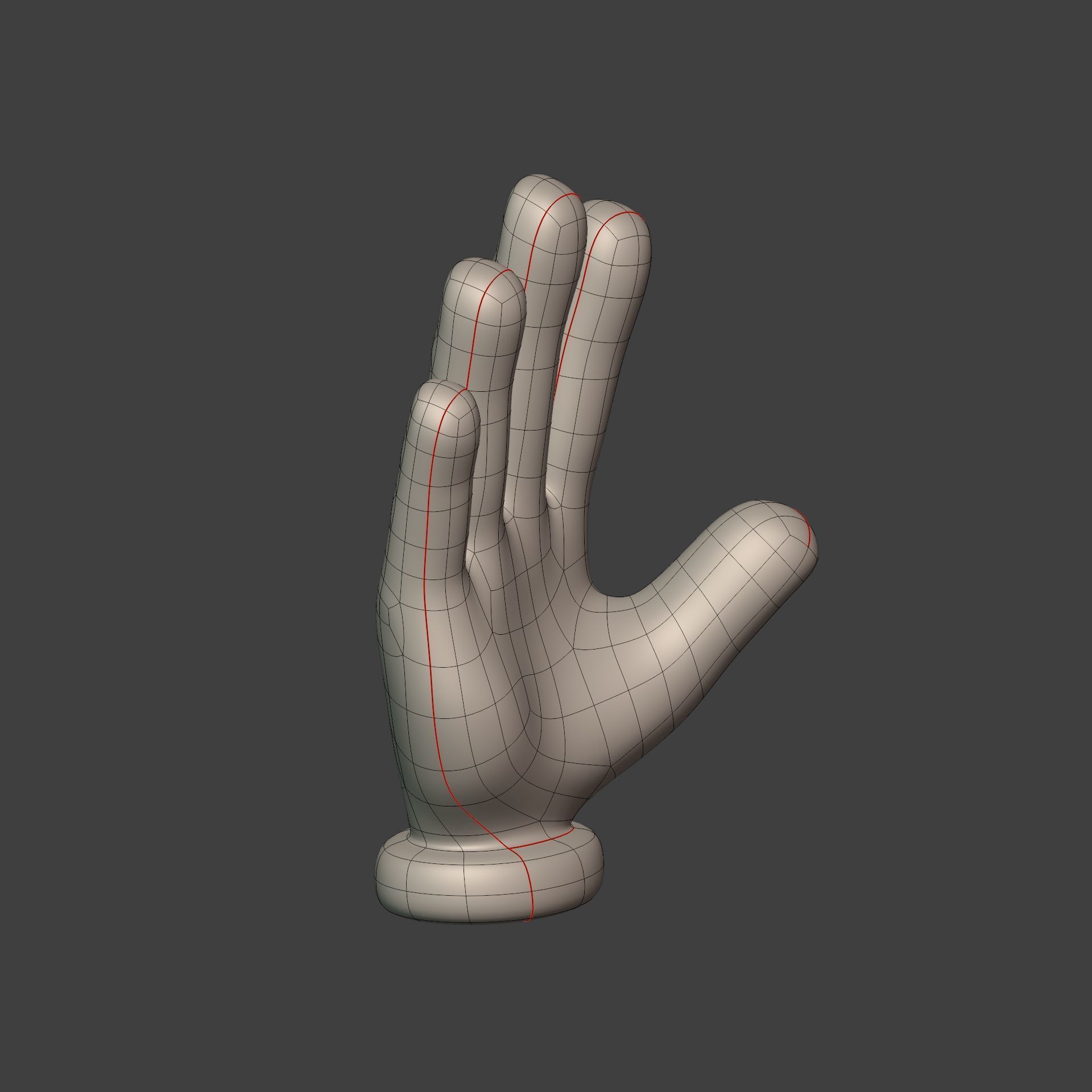Cartoon Hand -- Rigged Low-poly 3D model_13