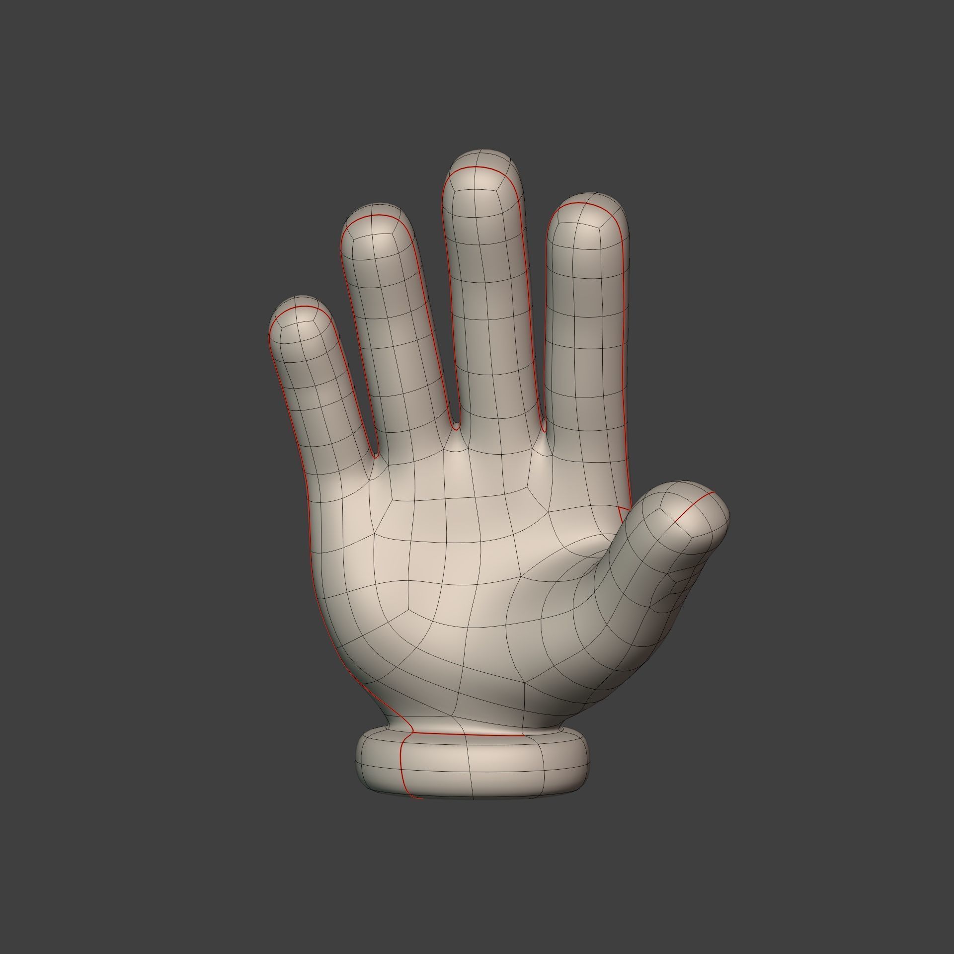 Cartoon Hand -- Rigged Low-poly 3D model_11