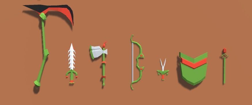 Lowpoly Weapons fantasy Low-poly 3D model_9