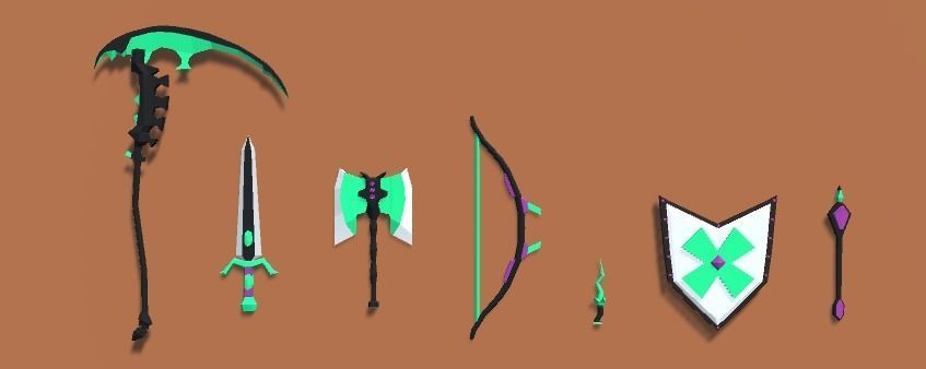 Lowpoly Weapons fantasy Low-poly 3D model_8