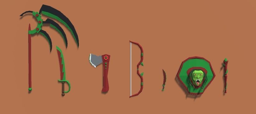 Lowpoly Weapons fantasy Low-poly 3D model_10