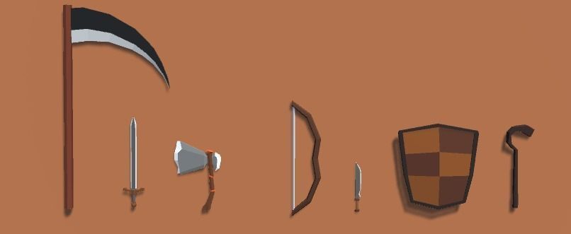Lowpoly Weapons fantasy Low-poly 3D model_7