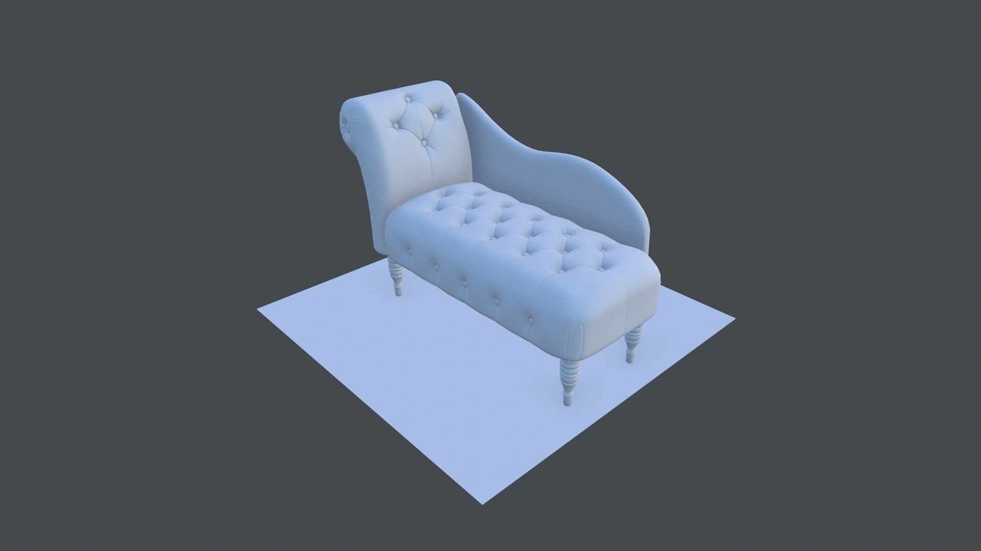 Sofa Set chair Low-poly 3D model_2
