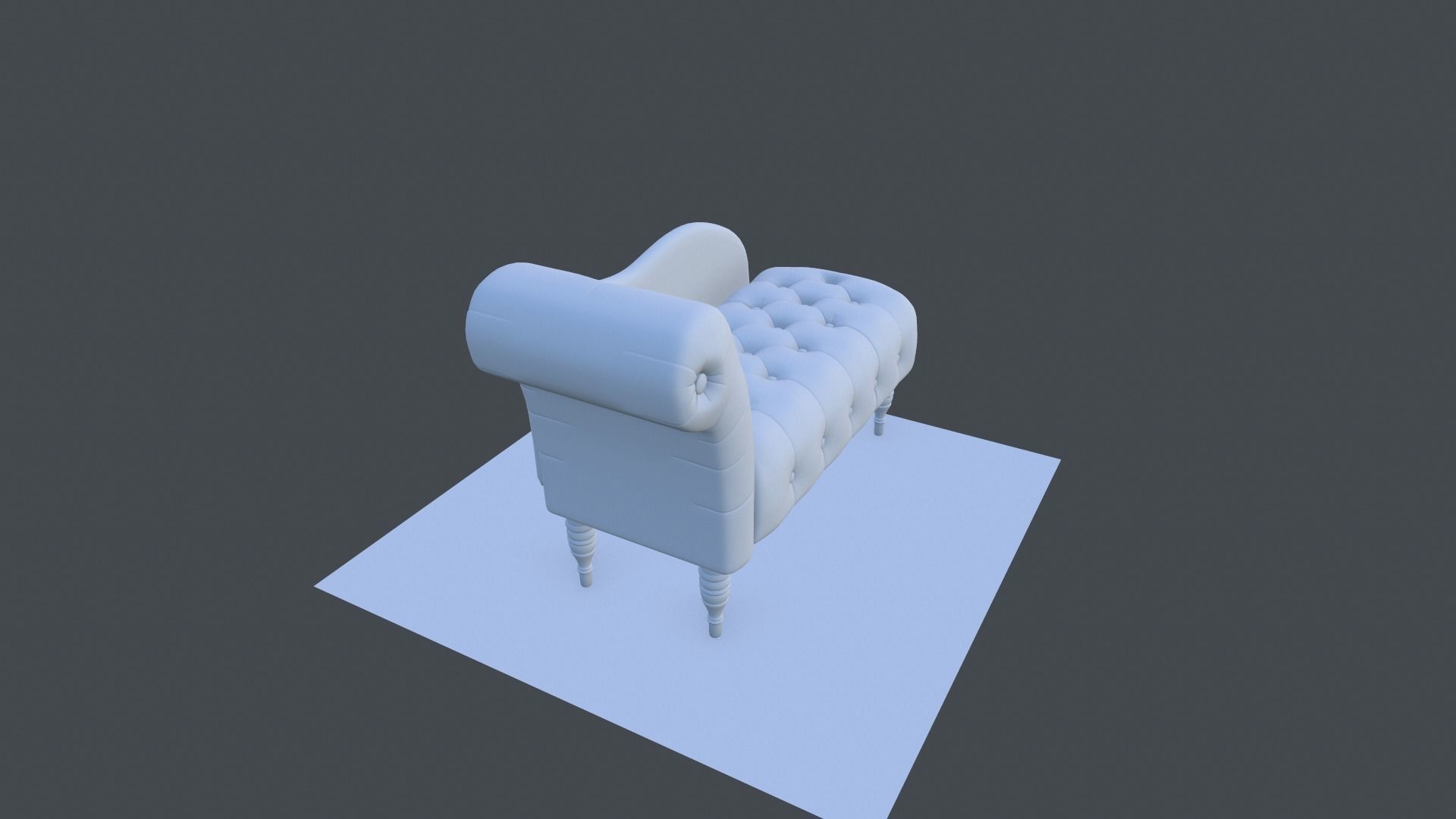 Sofa Set chair Low-poly 3D model_27